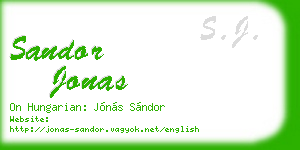 sandor jonas business card